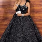 Heavy fancy gown black stone
