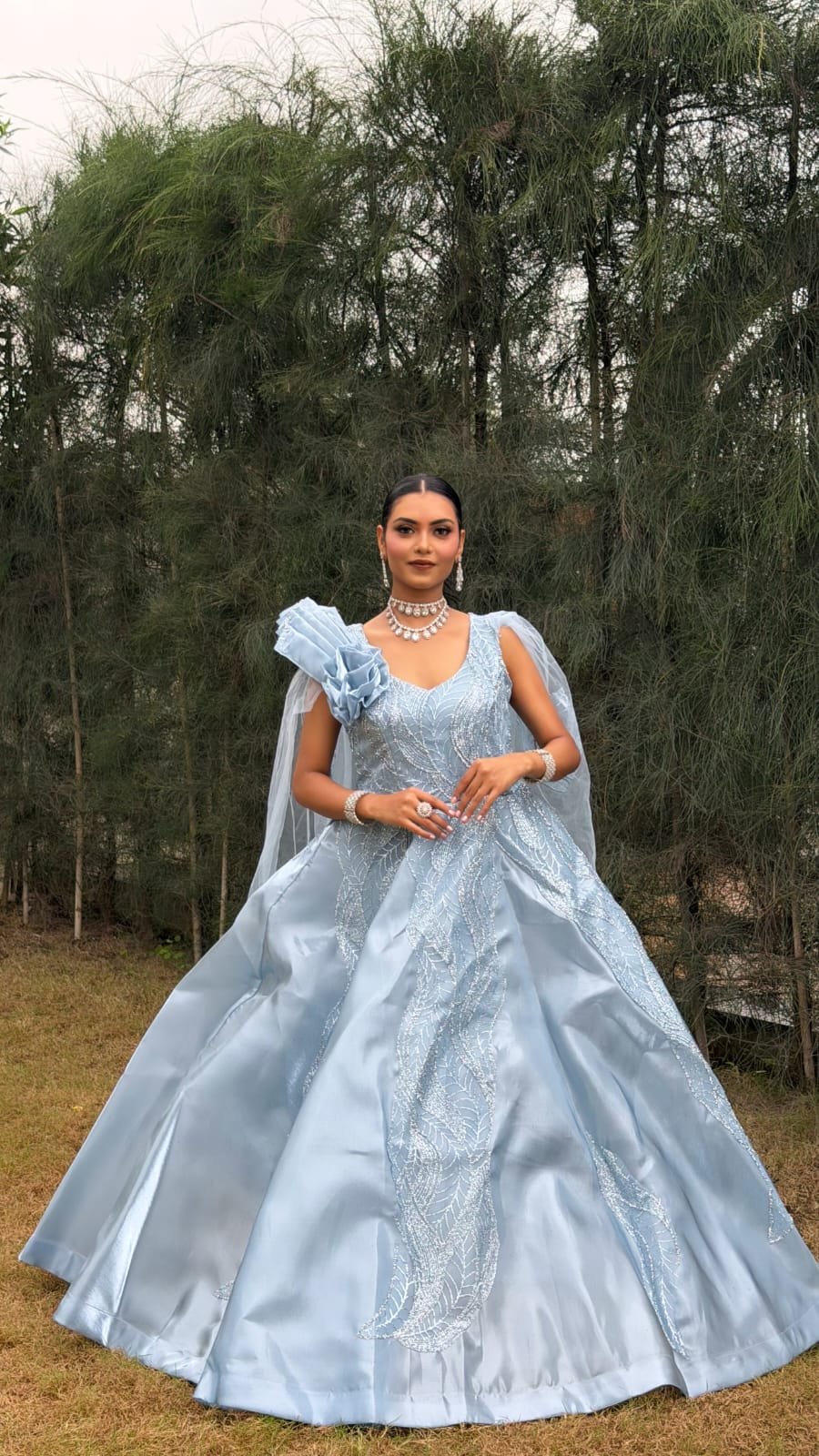 WhatsApp Image 2026-08-20 at 4.58.14 PM Heavy fancy gown light blue - Image 1
