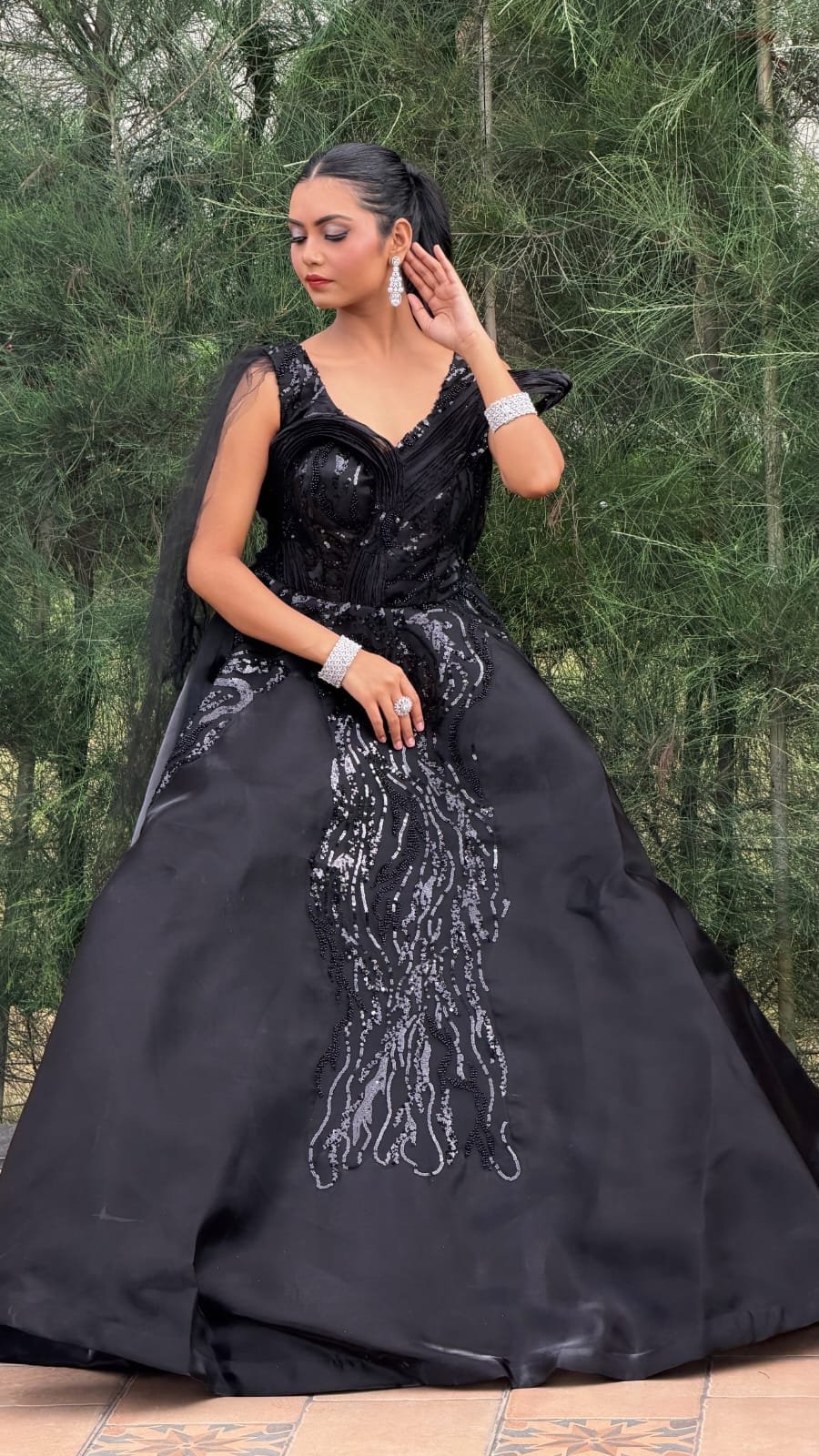 WhatsApp Image 2026-08-20 at 5.08.16 PM Heavy fancy gown black - Image 1