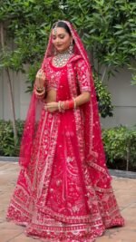 Heavy Embroidery work lehnga with blouse - Image 3
