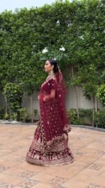 Heavy Embroidery work lehnga with blouse - Image 4