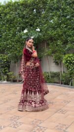 Heavy Embroidery work lehnga with blouse - Image 2