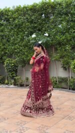 Heavy Embroidery work lehnga with blouse - Image 3