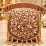 Rose Gold Embellished Beaded Fringe Sling Bag