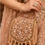 Rose Gold Embellished Beaded Fringe Sling Bag - Image 2