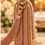 Rose Gold Embellished Beaded Fringe Sling Bag - Image 5