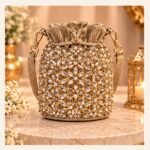 Royal Gold Embellished Bridal Potli Bag - Image 3