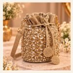 Royal Gold Embellished Bridal Potli Bag - Image 2