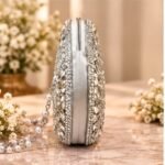 Silver Crystal Embellished Bridal Clutch Bag - Image 2