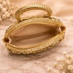 Royal Gold Multicolor Stone Embellished Handbag - Image 4