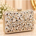 Luxury Multicolour Crystal Embellished Clutch - Image 2
