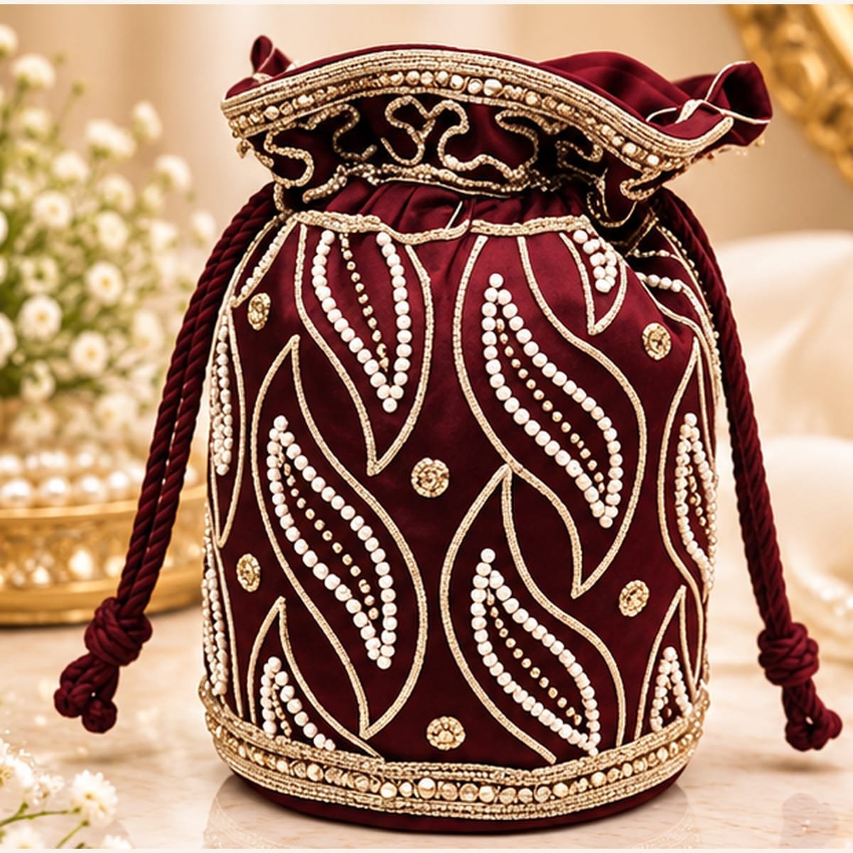 WhatsApp Image 2026-10-17 at 23.15.11 Royal Embroidered Velvet Potli Bag - Image 1